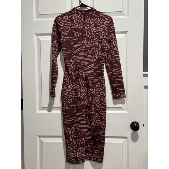 Ted Baker Brown and Pink Midi Dress - Picture 13 of 14